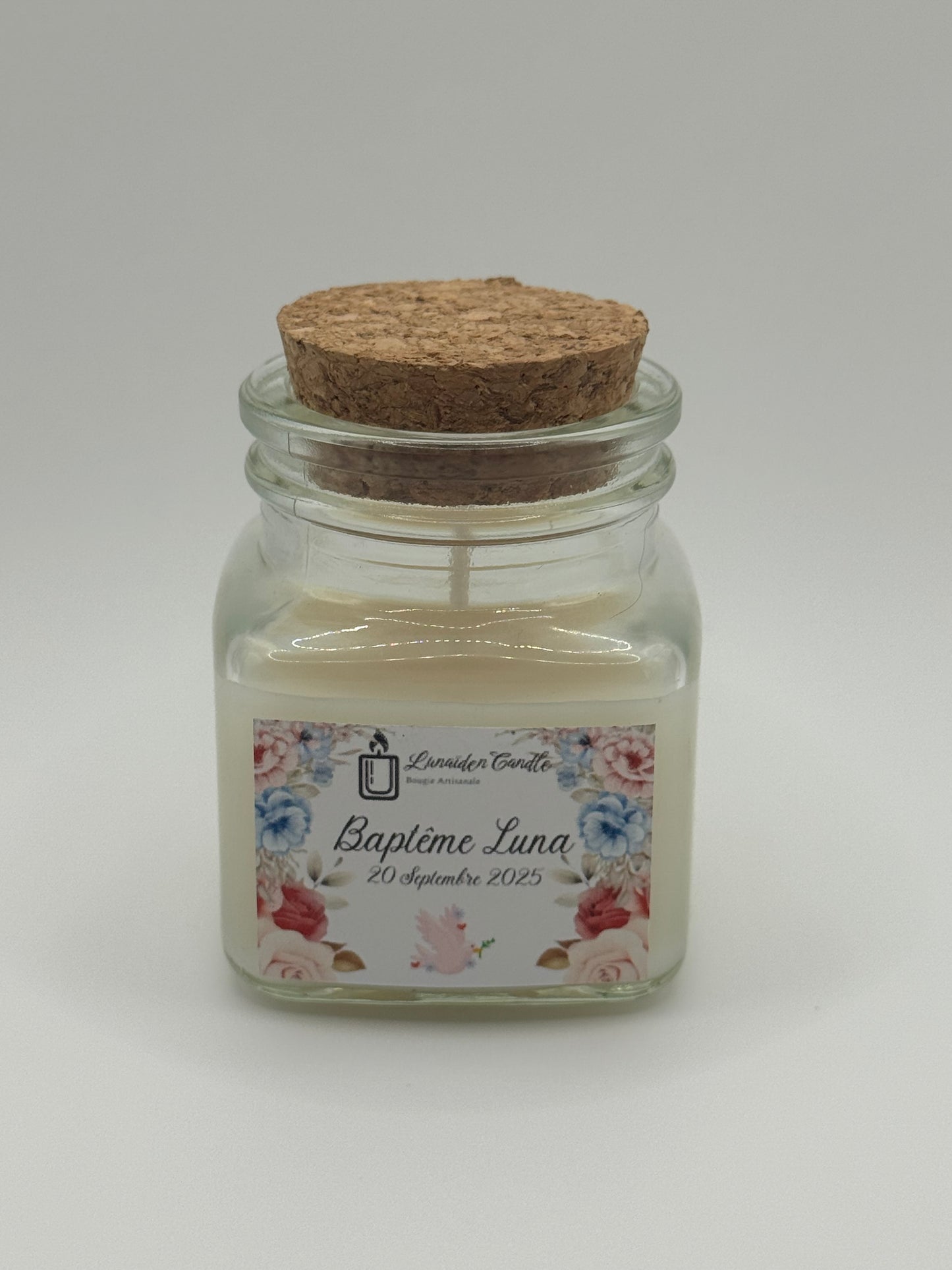 Bougie cadeau invité personnalisée avec parfum