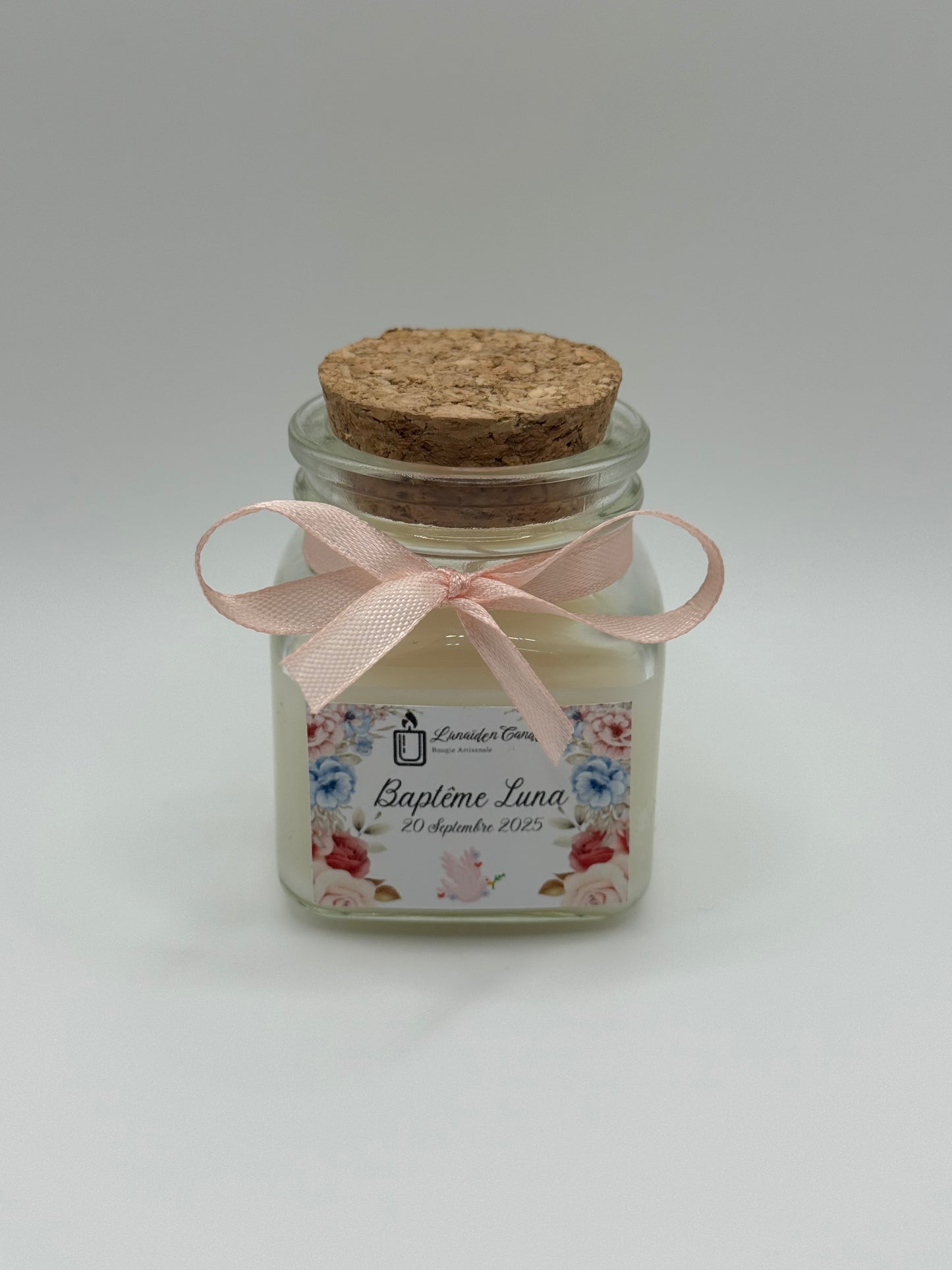 Bougie cadeau invité personnalisée avec parfum